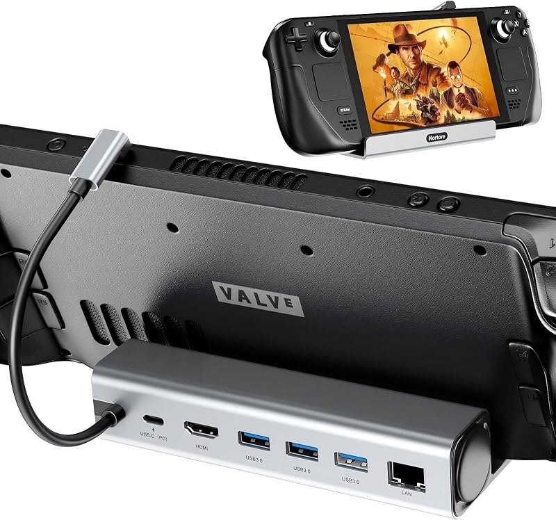 6-in-1 Docking Station,Steam Deck Dock for OLED/ROG Ally/Legion Go/MSI Claw — Steam Deck OLED for steam deck oled