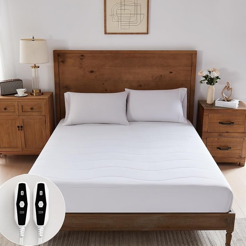 Heated Mattress Pad Queen,Fast Heating Electric Bed Warmer with Deep Pocket