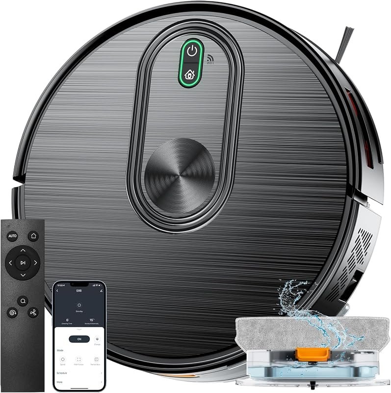 Robot Vacuum and Mop, 6500Pa Suction, 2 in 1 Robotic Vacuum with Gyro Inertial Navigation, 200 Min Runtime