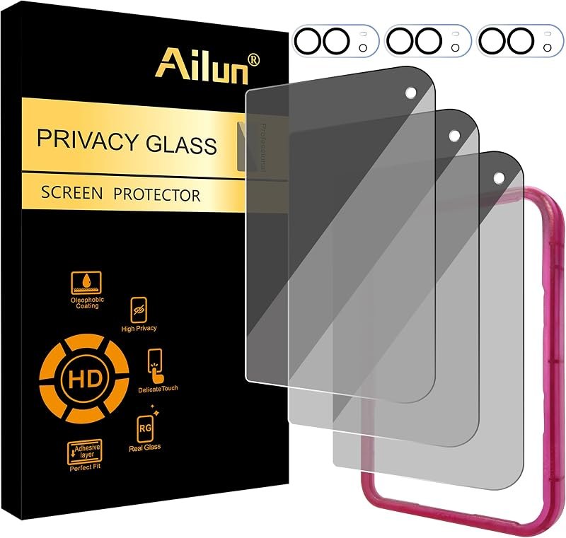 Ailun Privacy Outer Screen Protector+Camera Lens Protector for iPhone Duo — iPhone Duo camera lens protector for