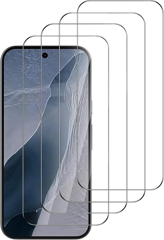 4 Pack for Google Pixel 11 Pro Screen Protector Tempered Glass, Military Grade Shatterproof, 9H, Fingerprint Unlock