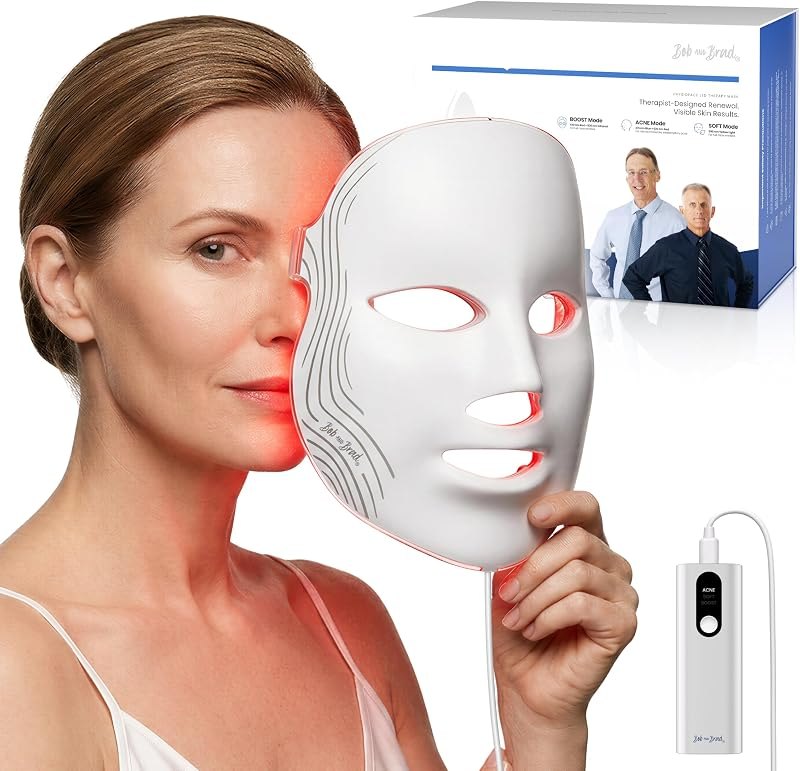 BOB AND BRAD Red Light Therapy for Face, FDA-Cleared LED Face Mask 480 LEDs — red light LED face mask for red light