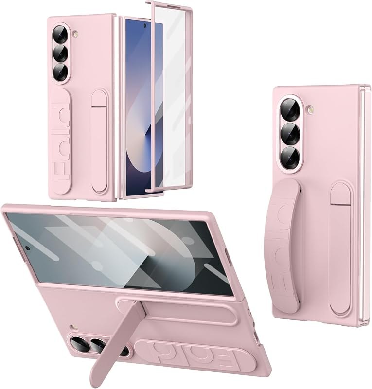 for Samsung Galaxy Z Fold 8 Ultra Protect Case with Wristband Stand, Bulit-in Screen & Lens Protection Shockproof Full