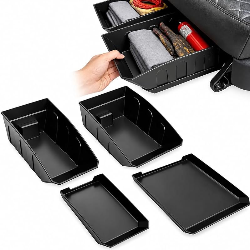 Treeligo Under Seat Storage Box for Jeep Wrangler JK 4 Door 2007-2018, Hidden Cargo Storage Organizer for Wrangler