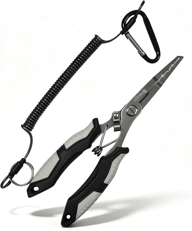 Pro Fishing Pliers 6.7" Split Ring Nose with Safety Lock