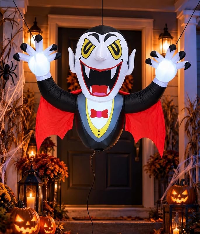 HOMELEX 5 FT Halloween Vampire Window Inflatable Porch Decor — halloween inflatable door for halloween inflatable door