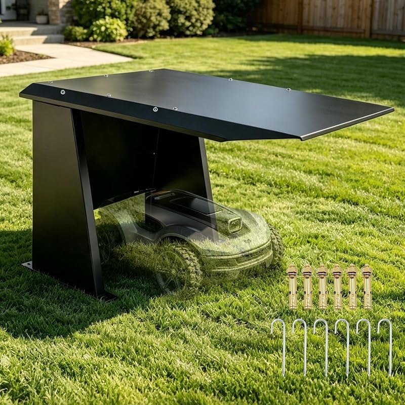 Metal Large Robot Lawn Mower Garage,Heavy Duty Outdoor Mower Garage Shelter — robot mower garage for robot mower garage