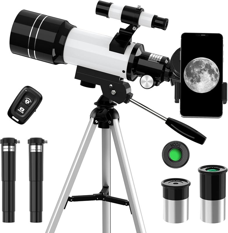 Telescope for Kids, 70MM Aperture Telescopes for Adults (15X-150X) with FMC Optics, 300MM Astronomical Refractor