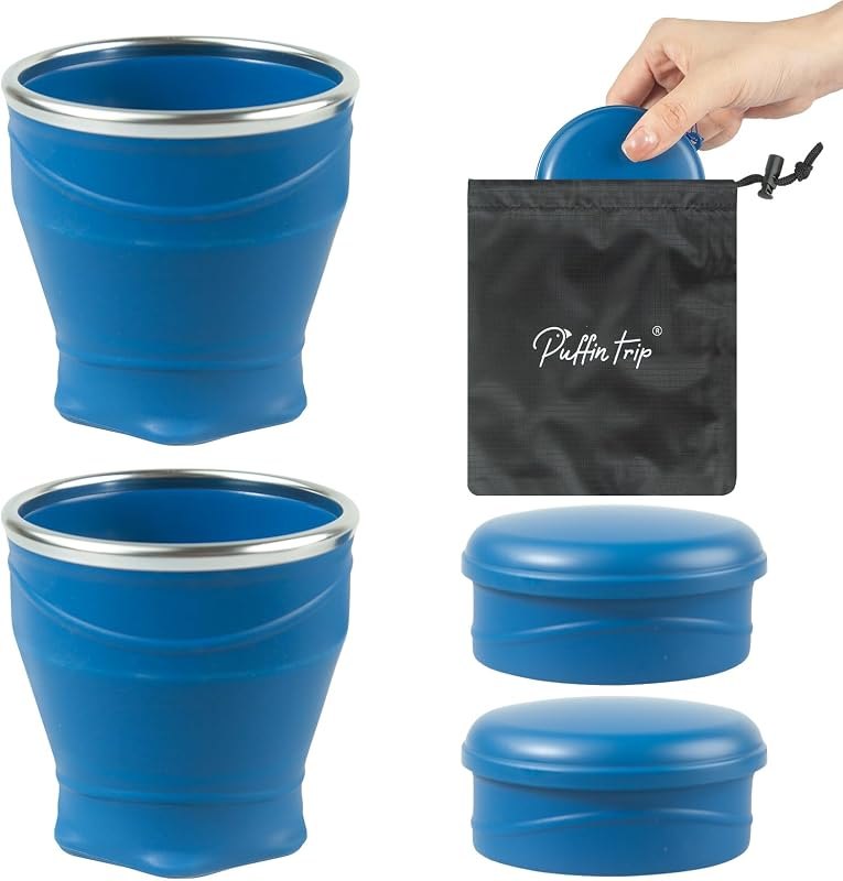2PCS 8.8oz Collapsible Cup Silicone Foldable Cup for Camping Hiking Travel — collapsible travel cup for collapsible
