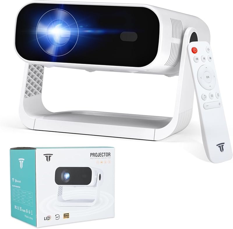 ZDK Smart Projector with WiFi & Bluetooth: Android 14 OS 210 ANSI, Built-in Streaming Apps & AirPlay/Miracast, Indoor