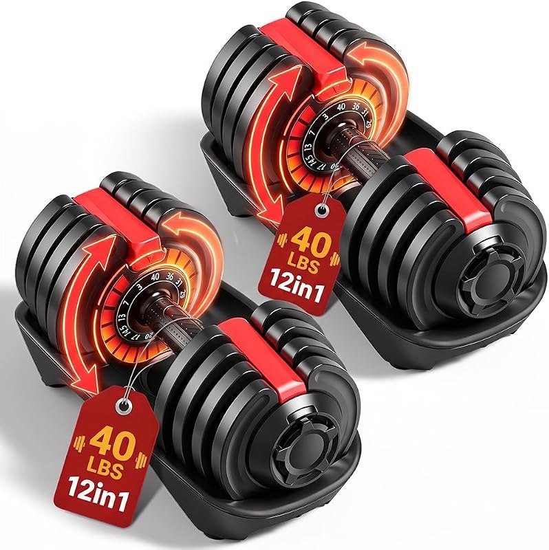 28/40/50/90 lbs Adjustable Dumbbell Set, Adjustable Dumbbells
