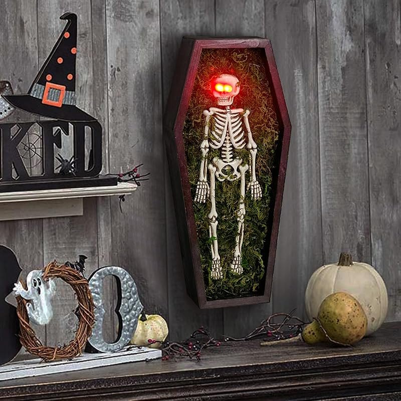 Full Body Skeleton Wall Decor & Lighted Eyes,Halloween Decorations Wall Art — best halloween hanging skeleton for