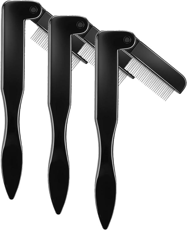 2Pcs Folding Eyelash Comb Stainless Eyelash Separator Teeth Eye Lash Separator Combs Eyelashs Makeup Brush Tool for