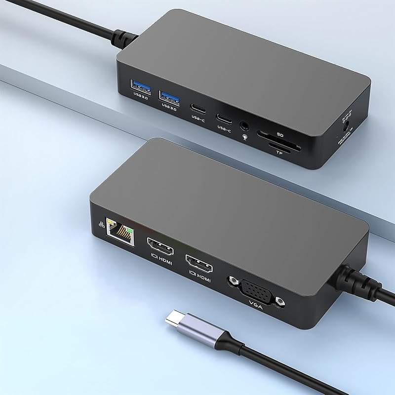 New Surface Thunderbolt 4 Dock Triple Displays 4K HDMI*2+VGA, 12 in 1 Surface Pro Docking Station with Power Adapter