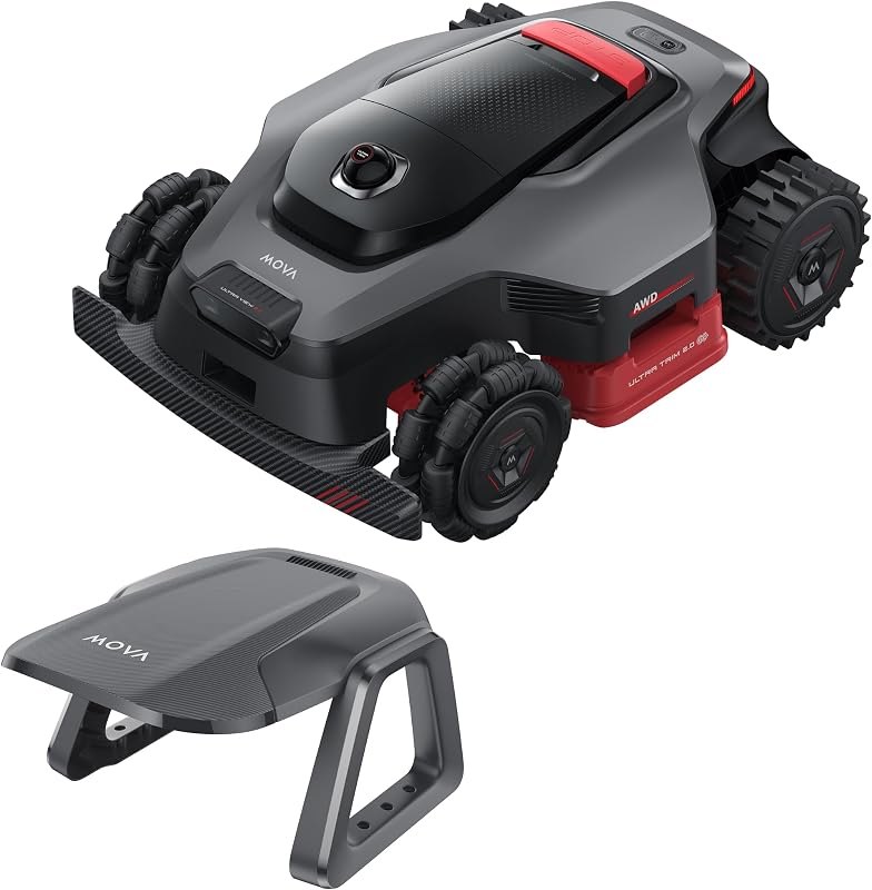 MOVA LiDAX Ultra 3000 AWD Robot Lawn Mower with Garage, Wire-Free RTK-Free for 0.75 Acre*Dual Maps, 360° 3D LiDAR & AI