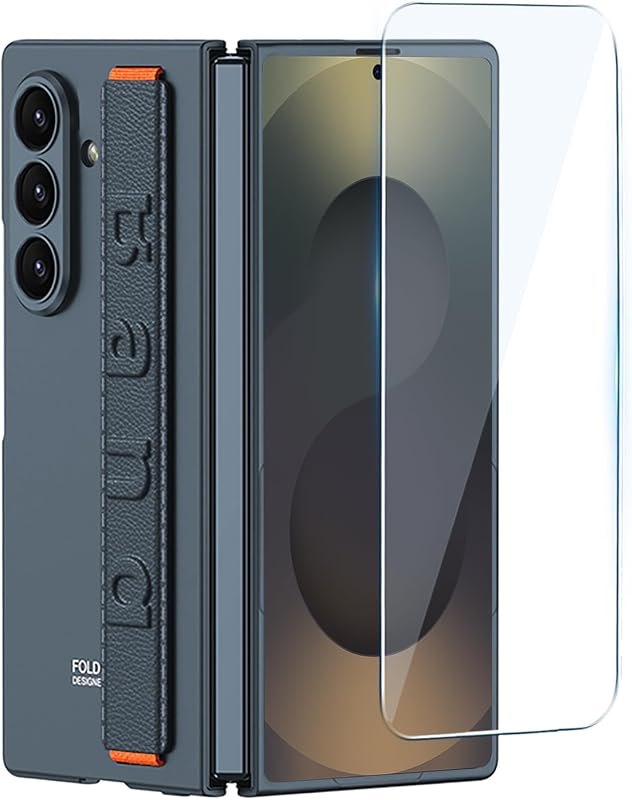 Case for Samsung Galaxy Z Fold 8 Ultra Case with Wristband and Built-in Front Screen Protector, Slim Hard PC