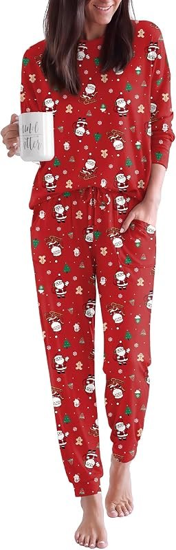 Pajamas for Women Set 2 Piece Long Sleeve Pjs Casual Lounge Sets — couples matching pajamas for couples matching pajamas