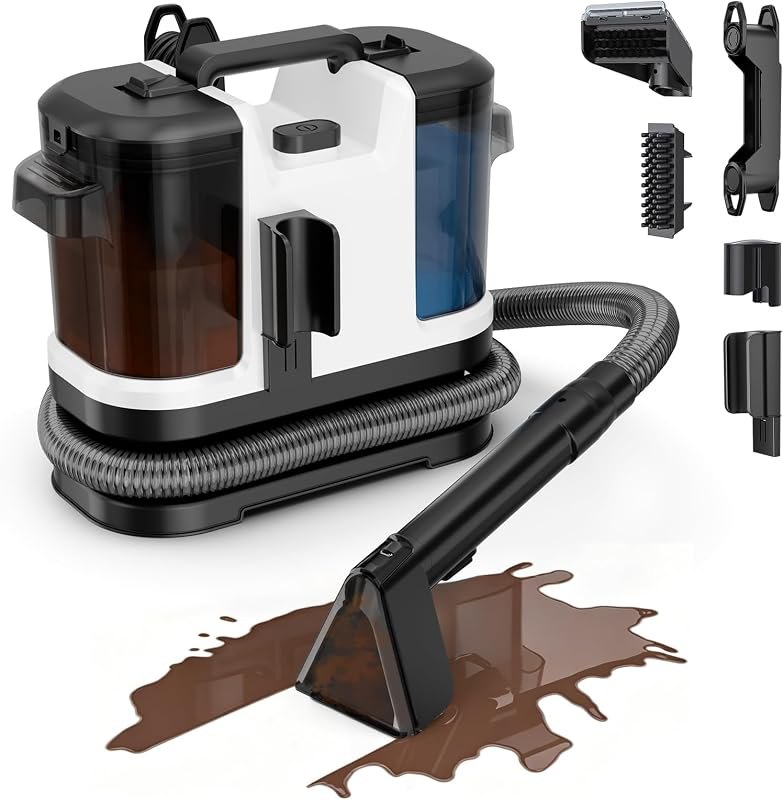 Portable Carpet Cleaner Machine, 21Kpa Handheld Upholstery Cleaner Machine with Self Cleaning und Large Tank, Deep