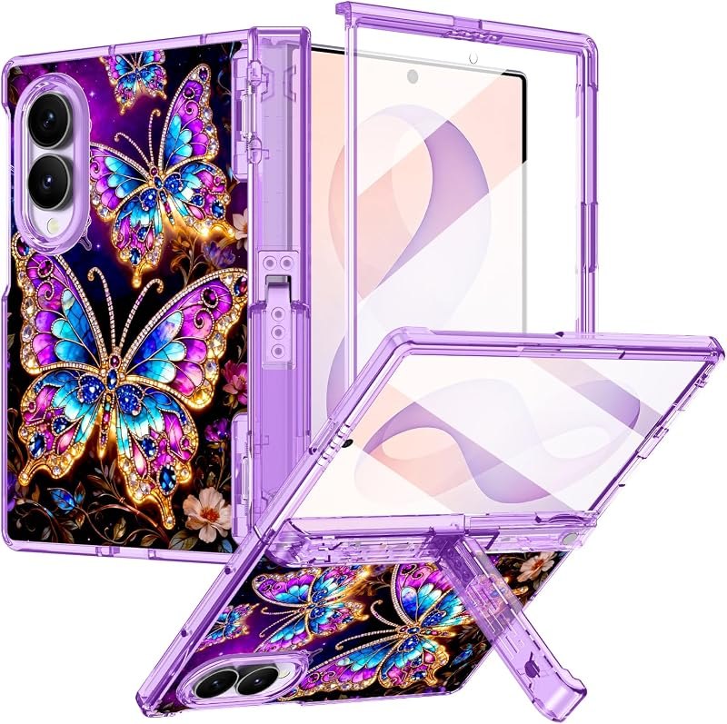 Rancase for Samsung Galaxy Z Fold 8 Case, Glow in The Dark Design, [Compatible with Magsafe] [Invisible Kickstand & HD