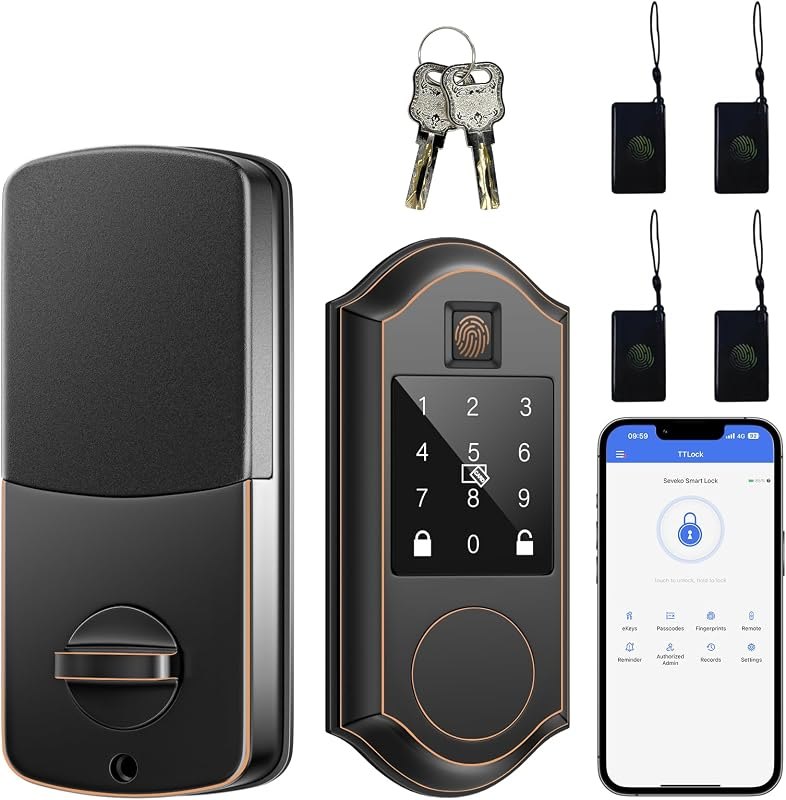Fingerprint Smart Door Lock with Keypad, Smart Front Door Locks, Smart Lock with APP Control, Keyless Entry Door Lock