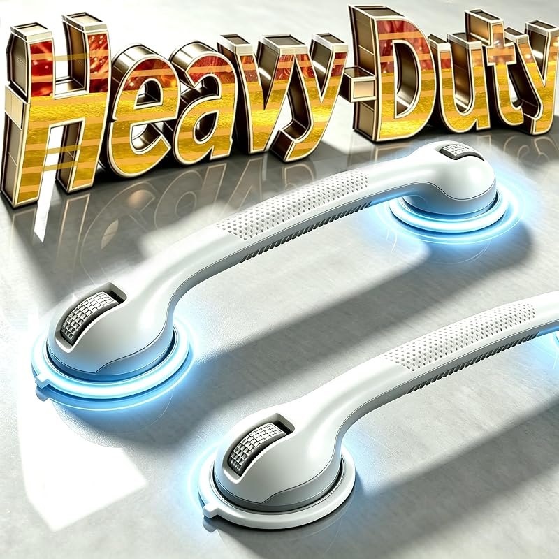 Upgraded Powerful Suction Cup Shower Grab Bars for Seniors Bathroom Suction Cup 2Pcs 16.18In Shower Handles for