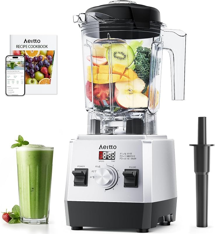 Aeitto Blenders for Kitchen with 68Oz. Large Capacity, 1800W Max Power Smoothie Blender, 3 Preset Programs & 7 Speeds