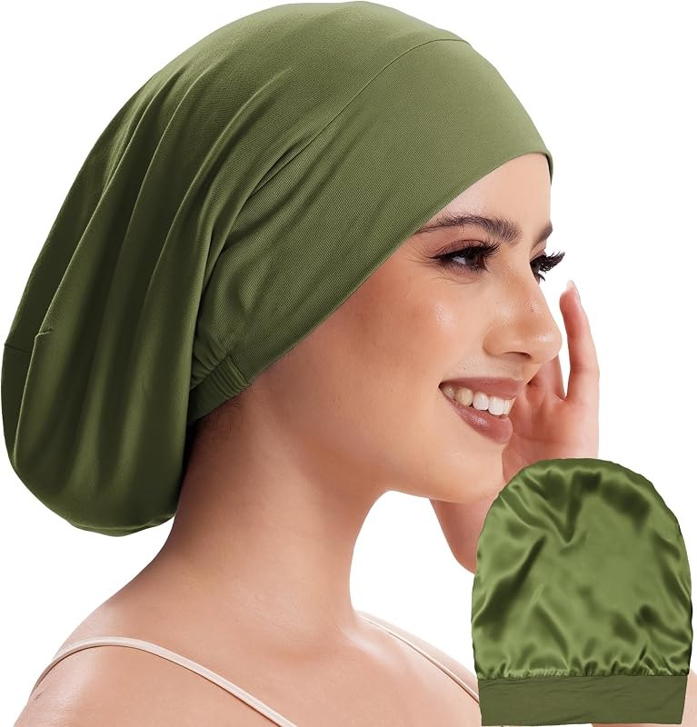 100% Mulberry Silk Bonnet for Sleeping Women Hair Bonnets Night Cap — silk satin hair bonnet for silk satin hair bonnet