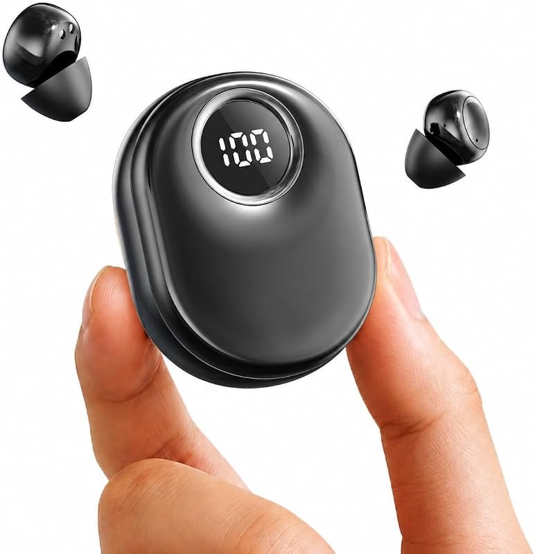 Invisible Sleep Earbuds, Bluetooth 6.0 Mini Wireless Earbuds for Side Sleepers, Low-Profile Earbuds with LED Battery