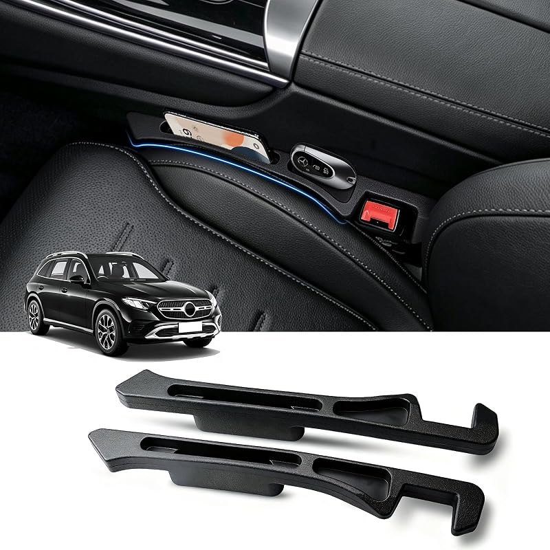 【Compatible with Mercedes-Benz GLE.GLC】 Car Seat Gap Filler, PU Leather 2-in-1 Car Seat Gap Organizer with Storage