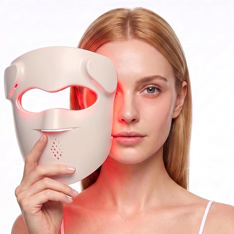 4D Wireless Red Light Therapy Mask for face with 280LEDs,5 Modes, Upgraded NIR Technology for Deep Skin Care, LED Face