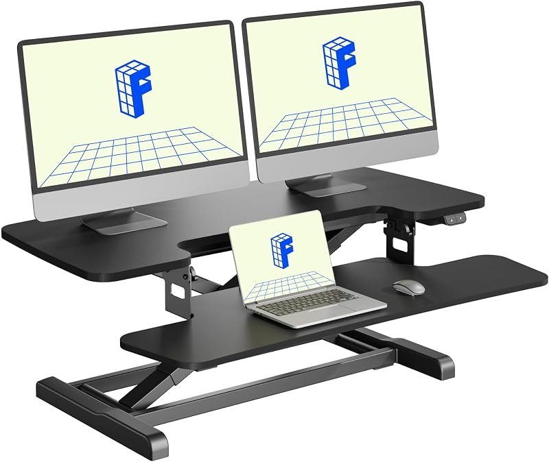 FLEXISPOT 36" Electric Standing Desk Converter, Black — 40 inch standing desk converter for inch standing desk converter
