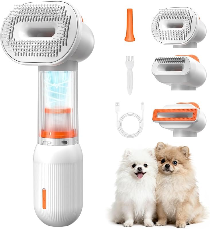 Vacuum Dog Brush for Shedding, Mess-Free Grooming — pets slicker brush for pets slicker brush
