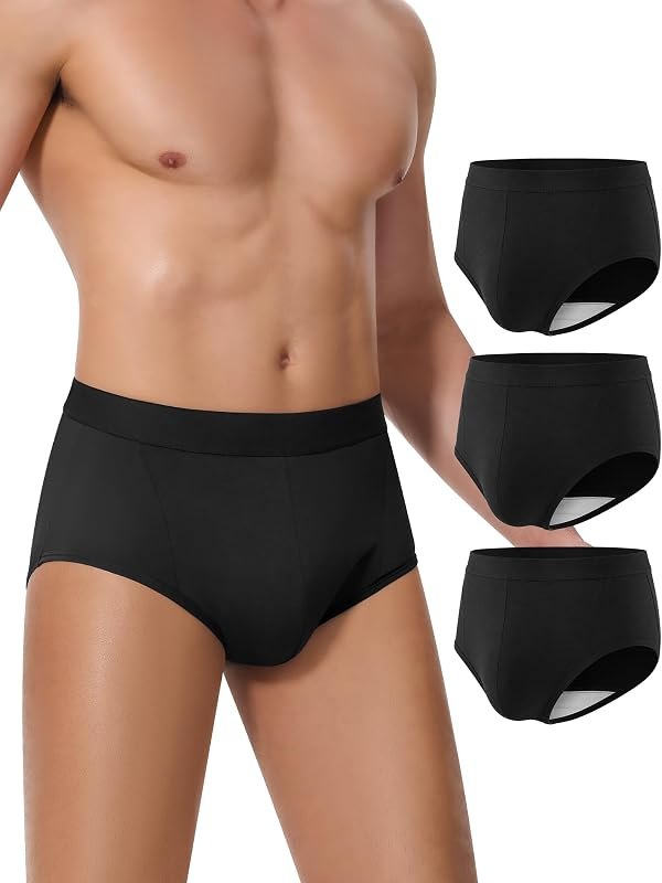 Carer Incontinence Underwear for Men, Washable Cotton Briefs, 3 Pack, XL — adult incontinence briefs for adult