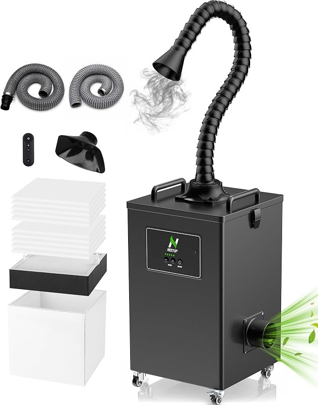 Laser Fume Extractor with≤60W Laser, Multi H13 HEPA, High-Iodine Carbon — welding fume extractor for welding fume