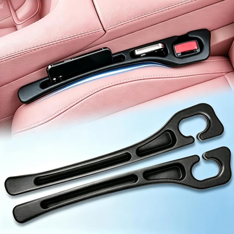 Car Seat Gap Filler Organizer, 2‑Pack Soft Foam Multifunctional — leather seat gap filler for leather seat gap filler