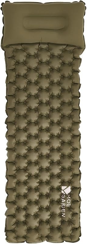 MOBI GARDEN R1.8 Insulated Air Sleeping Pad with Pillow for Camping — inflatable for sleeping pad camping