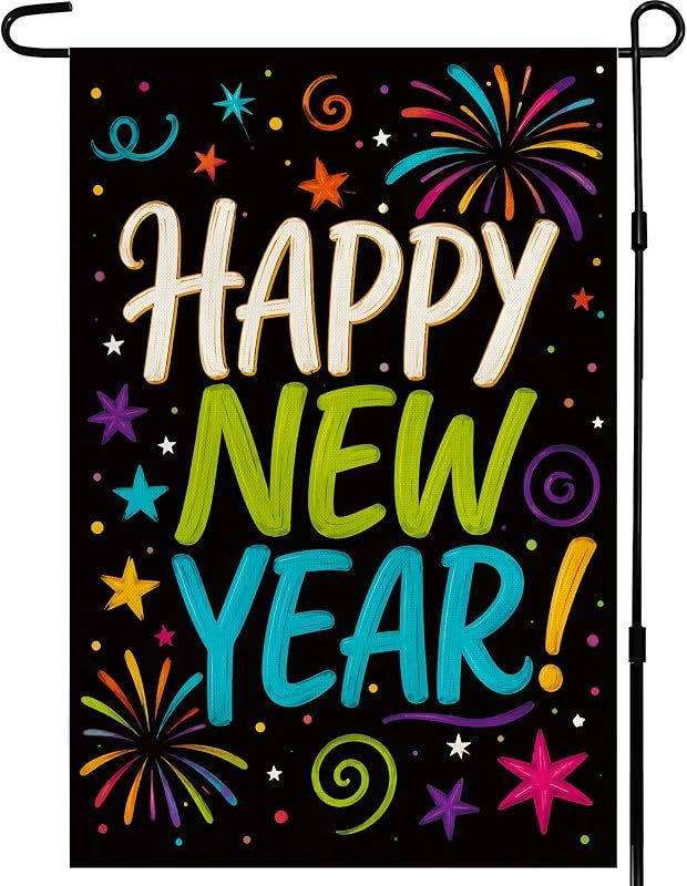 New Years Decorations 2027 - Happy New Year Garden Flag for Outdoor Outside — new years eve party favors for new years