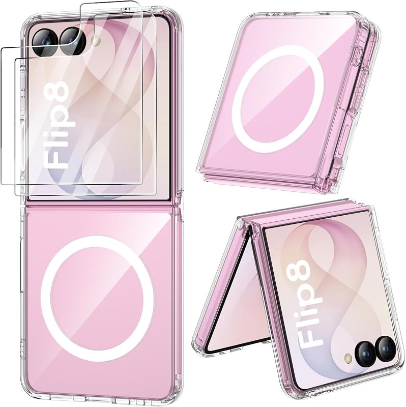 Magnetic for Samsung Galaxy Z Flip 8 with 2 x Screen Protector — Galaxy Z Flip 8 battery for galaxy flip battery