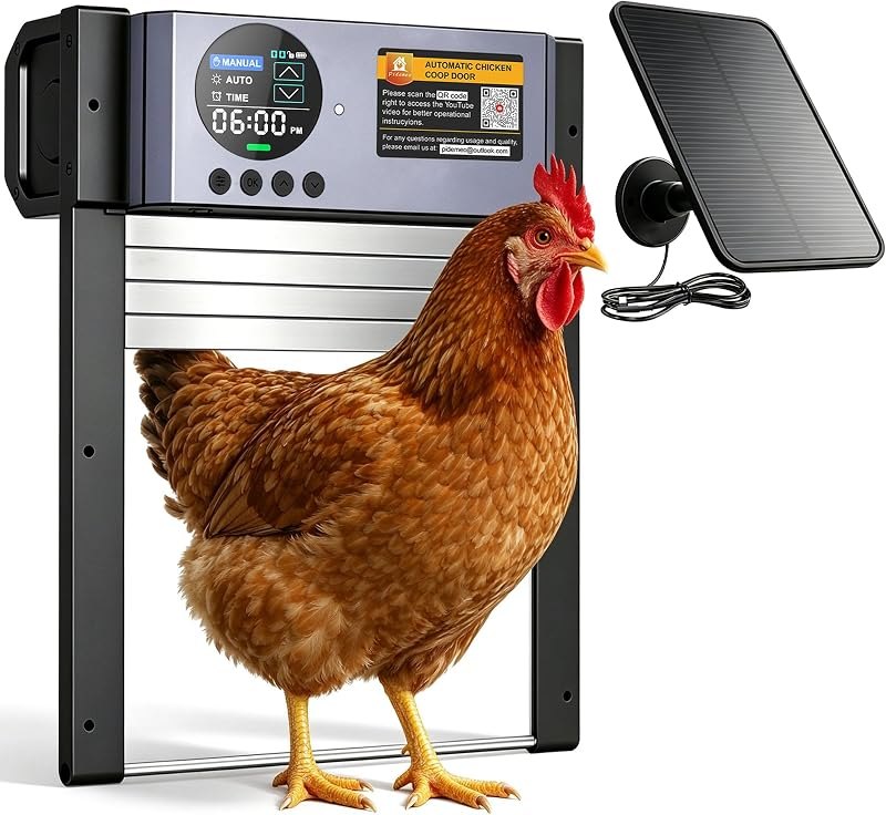 Automatic Chicken Coop Door - Solar Powered Winter-Proof Roll-Up Coop Door — electric chicken coop door for electric