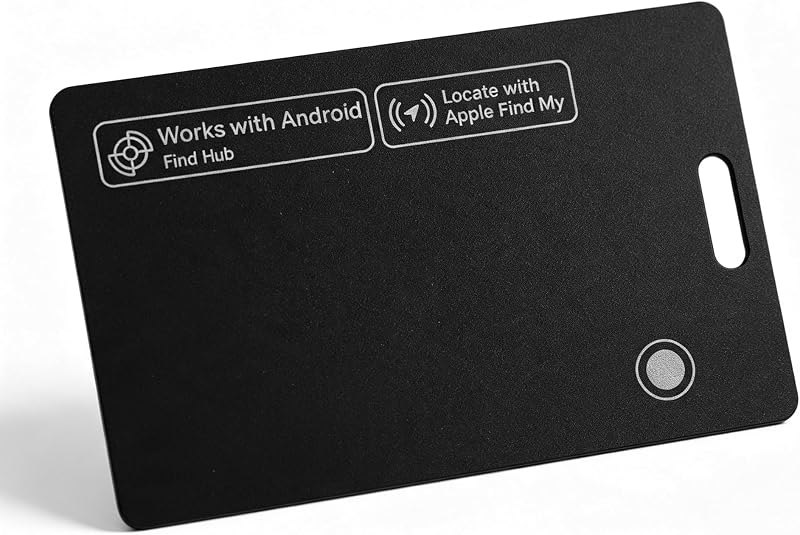 Wallet Tracker Card Compatible with Apple Find My (Apple MFi Certified) and Android, Rechargeable Wallet Finder for