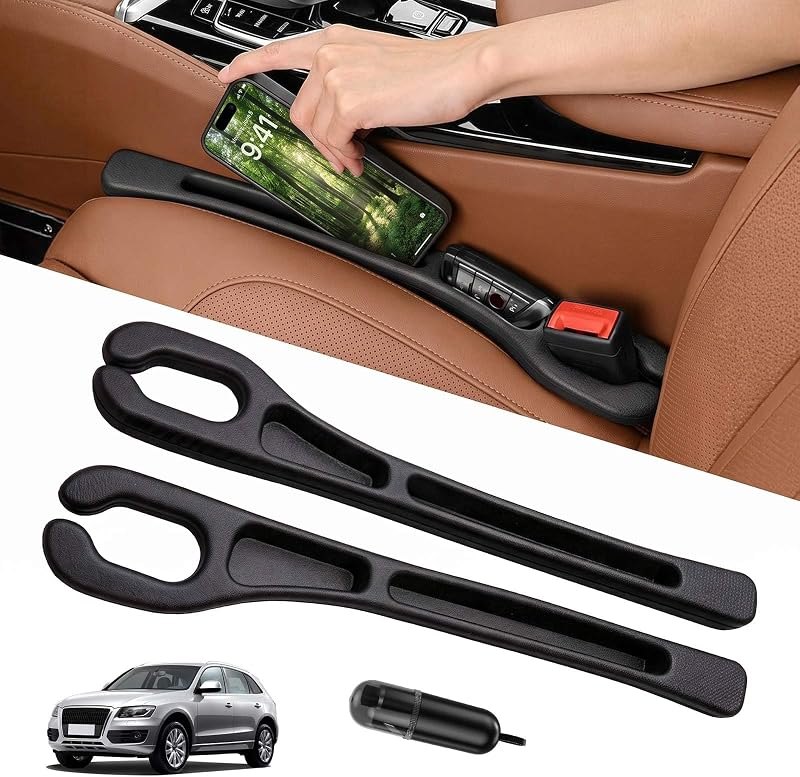 Car Seat Gap Filler Organizer 2Pack,2 in 1 Car Accessories Interior,No Drop Seat Guard with Storage Slot for