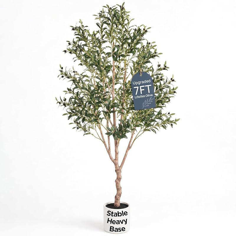 Olive Trees Artificial Indoor 7FT, Upgraded Tall Faux Olive Tree