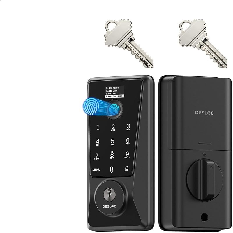 DESLOC Smart Lock WiFi Fingerprint D110Plus, 5-in-1 Unlock Keypad Deadbolts — smart lock for heavy door for smart lock