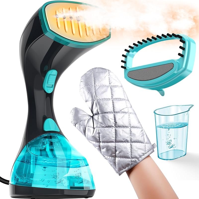 Steamer for Clothes, 1800W Handheld Clothes Steamer for Quick Wrinkle Removal with 15s Fast Heat-Up, 3 Steam Modes