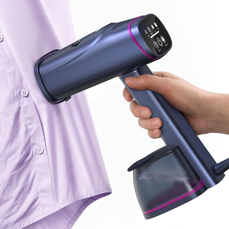 Vacuum Steamer for Clothes, 5000Pa Handheld Steamer & Iron 2 in 1 — portable clothes steamer for portable clothes