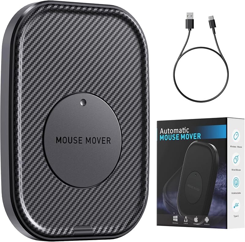 Siivton Mouse Jiggler, Keeps Your Computer Awake, Undetectable Mouse Mover with Switch, USB Powered, Slim & Silent —