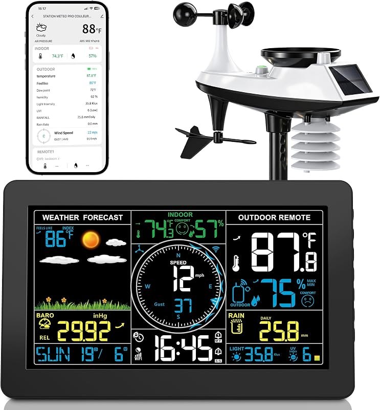 WiFi Weather Station Wireless Indoor Outdoor Sensor for Home Garden Farm — La Crosse Weather Station for crosse