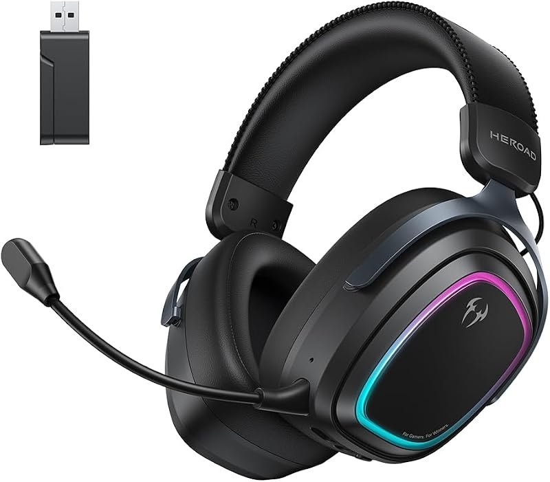 Heroad GT2 Wireless PC Gaming Headset, 5-Mode Connection — best Cyberpunk 2077 Headset for cyberpunk 2077 headset