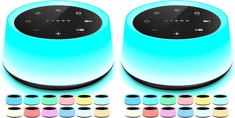 ColorsNoise Sound Machine and White Noise Machine with 30 Soothing Sounds 12 Colors for Kids Adult Baby Night Light