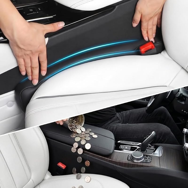 Car Seat Gap Filler 2 Pack Faux Leather Strip/Plug Prevents Items Falling Between Seats Faux Leather Strip/Plug